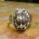 Sterling Silver Lion Head Mens Ring, Unisex Ring SR-214-KA