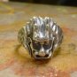 Sterling Silver Lion Head Mens Ring, Unisex Ring SR-214-KA