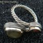 Sterling Silver Multi  Gemstone Rope Design Ring RI-401-KT