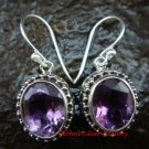 Sterling Silver Oval Amethyst Bali Earrings ER-607-KT