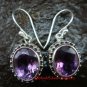 Sterling Silver Oval Amethyst Bali Earrings ER-607-KT