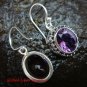 Sterling Silver Oval Amethyst Bali Earrings ER-607-KT