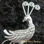 Silver Peacock & Peridot Brooch BC-127-KT