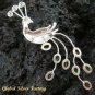 Silver Peacock & Peridot Brooch BC-127-KT