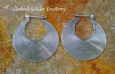 Sterling Silver Hoop Earrings SE-249-KA