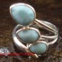 925 Sterling Silver Three Larimar Ring RI-390-NY