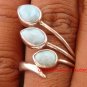 925 Sterling Silver Three Larimar Ring RI-390-NY