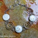 Sterling Silver Eye of Shiva Shell Bracelet SBB-444-KA