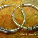 Bali Style Sterling Silver 30-mm Endless Hoop Earrings SE-255-KA