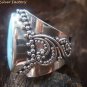 Large Sterling Silver & Natural Larimar Gemstone Ring RI-482-KT