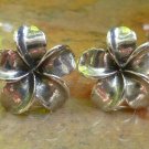 Sterling Silver Frangipani Plumeria Stud Earrings SE-253-KA