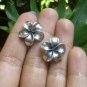 Sterling Silver Frangipani Plumeria Stud Earrings SE-253-KA