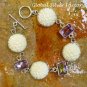 Silver and Amethyst Carved Bone Flower Bracelet BB-100-KT