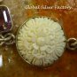 Silver and Amethyst Carved Bone Flower Bracelet BB-100-KT