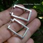Sterling Silver Rectangle Hoop Earrings SE-256-KA