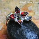 Sterling Silver and Garnet Gemstone Ring RI-607-KA