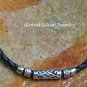 Silver and Woven Leather Necklace SCC-182-KA