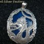 Silver and Blue Agate Dragon Pendant SP-717-KA