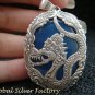 Silver and Blue Agate Dragon Pendant SP-717-KA