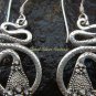 Silver Garnet Snake Earrings ER-567-NY