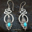 Sterling Silver Turquoise Snake Earrings ER-568-NY