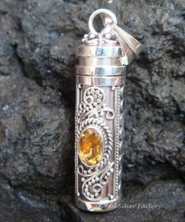 Sterling Silver Citrine Perfume Pendant PP-200-KT