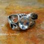 Silver and Topaz Leaf Design Gemstone Ring RI-501-KT