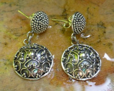 Sterling Silver Balinese Traditional Style Stud Earrings SE-252-KA