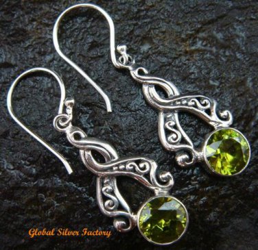 Sterling Silver Peridot Earrings ER-584-PS