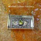 Silver and Peridot Prayer Box Locket Pendant LP-236-KA