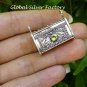 Silver and Peridot Prayer Box Locket Pendant LP-236-KA