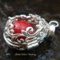 Red Flower Leaf Harmony Ball Pendant HB-324-KT