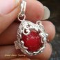 Red Flower Leaf Harmony Ball Pendant HB-324-KT