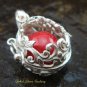 Red Flower Leaf Harmony Ball Pendant HB-324-KT