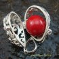 Red Flower Leaf Harmony Ball Pendant HB-324-KT