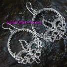 Sterling Silver Filigree Bali Earrings w/ Beads & Tribal Pattern SE-192-KT