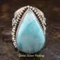 Large Silver & Larimar Gemstone Ring RI-312-KT