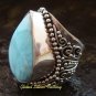 Large Silver & Larimar Gemstone Ring RI-312-KT
