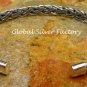 Sterling Silver 5mm Braided Design Cuff Bangle Bracelet SBB-430-KA