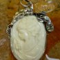 Sterling Silver and Blue Topaz Lady Cameo Pendant BP-176-KT