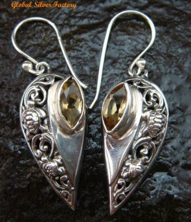 925 Sterling Silver Bali Citrine Designer Earrings ER-589-KT