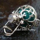 925 Silver Rainbow Moonstone Harmony Ball Pendant HB-360-KT