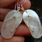 Unique 925 Silver MOP Beach Sandal / Slipper Earrings ER-620-KT