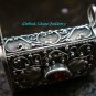 Handcrafted 925 Silver Bali Locket Pendant w/Garnet LP-190-KT