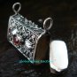 Handcrafted 925 Silver Bali Locket Pendant w/Garnet LP-190-KT