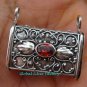 Handcrafted 925 Silver Bali Locket Pendant w/Garnet LP-190-KT