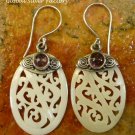Silver and Tourmaline Filigree Bone Earrings ER-766-KT