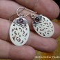 Silver and Tourmaline Filigree Bone Earrings ER-766-KT