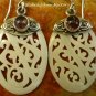 Silver and Tourmaline Filigree Bone Earrings ER-766-KT