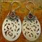 Silver and Tourmaline Filigree Bone Earrings ER-766-KT